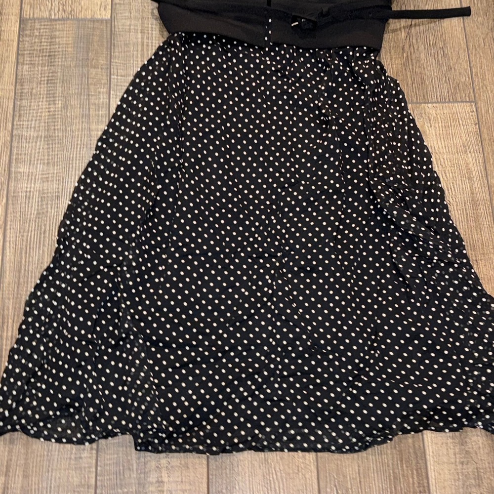 Seraphine Luxe Jill Ponte Nursing Dress Black Polka Dot Maternity Size 6 US NEW - Picture 6 of 7